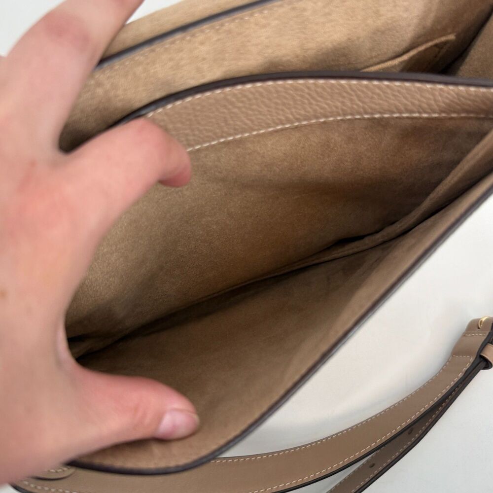 Coach Kleo Bag 23 Beige Suede Leather Buckle Crossbody Classic Luxury CA424 - Picture 11 of 16